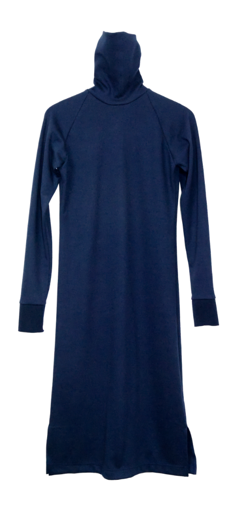 ラグランスリーブタートルネックワンピースM